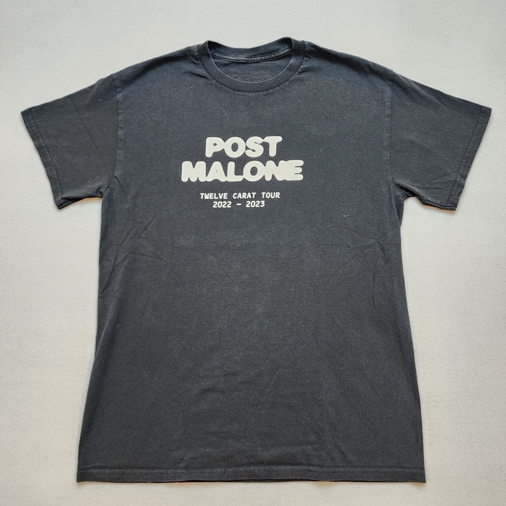 Post Malone Twelve Carat Tour 2022 2023 Black Graphic Concert TShirt Unisex Sz M